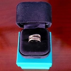 Elsa Peretti 5 row rose wave. 18K rose gold/sterling silver Tiffany & Co size 6